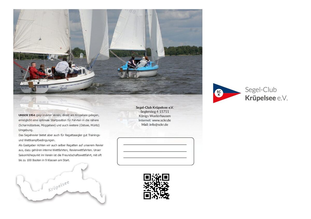 Clubflyer Segel-Club Krüpelsee e.V., Außenseite